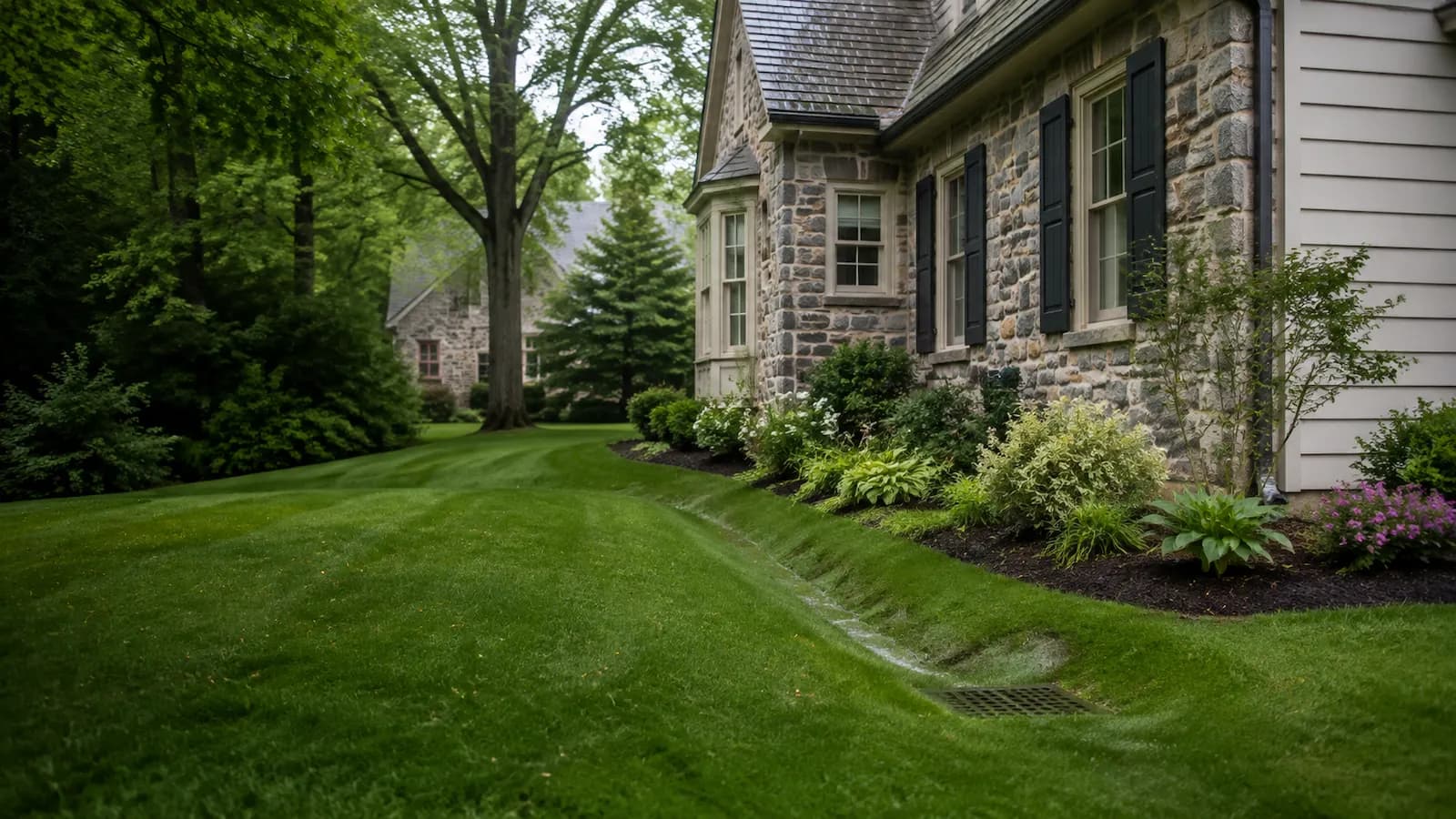 Yard drainage work in Doylestown, PA